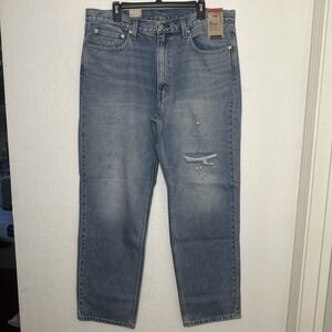 LEVI'S 550 Relaxed Stonewashed Jeans 38x34 NWT $70 levis shredded/ripped‎ denim